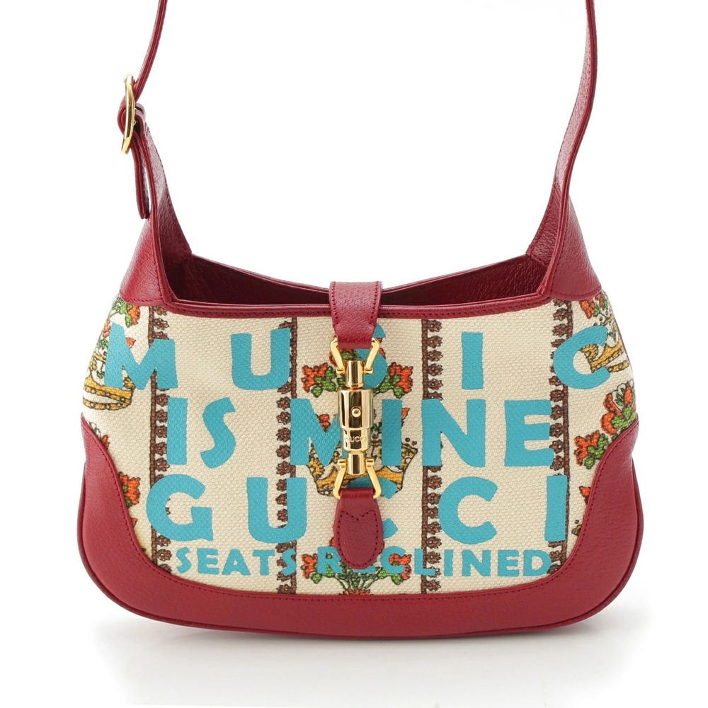 Gucci Jackie Leather Handbag Bordeaux Purple